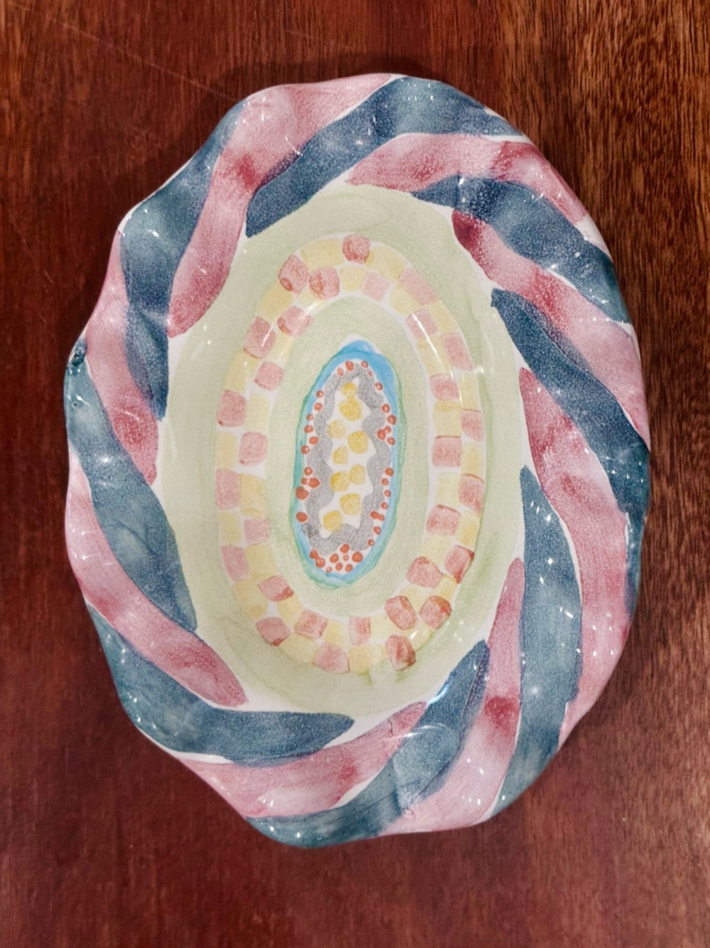 MacKenzie Childs Ruffle Myrtle vintage soap / trinket dish